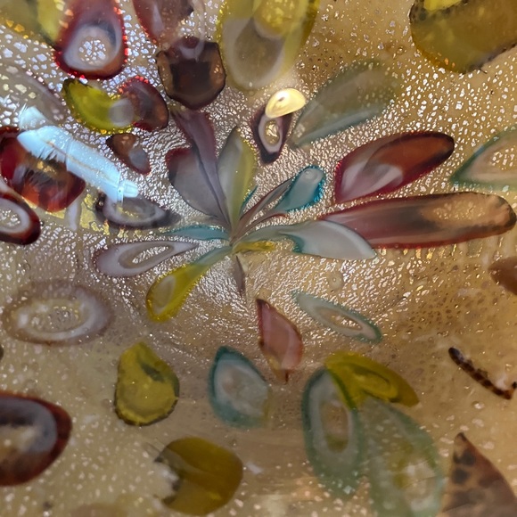 Murano Italy “Tutti-frutti” MCM Art Glass Bowl Multi-colored With Gold Flecks - Picture 6 of 11